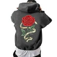 thumbnail image 6 of CONFREE Mens Hoodie Rose Prints Hoodies For Men Graphic Long Sleeve Casual Pullover Hooded Sweatshirts With Pockets, 6 of 8