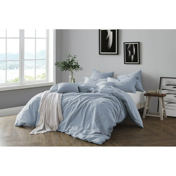 Swift Home All Natural Luxurious Prewashed Cotton Chambray Duvet Cover