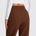thumbnail image 5 of QUNYINEY Brown Women Sweatpants Straight Leg Running Casual Workout Athletic Pant with Pockets Drawstring Elastic Waist Brown Relaxed Fit Sweatpants, 5 of 5