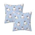 thumbnail image 1 of Housses de Coussin Décoratives en Velours Lot de 2, Housse de Coussin Carrée Douce avec Fermeture Éclair Invisible Impression Animal Cute Rabbits, 20"x20 Pouces, 1 of 6