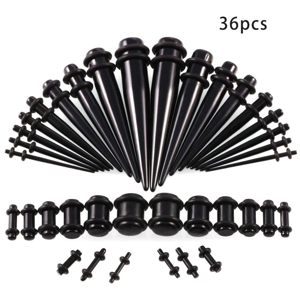 Ear Stretching Kit Acrylic Professional Ear Gauges Expander Set Ear Tunnel Kit