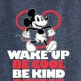thumbnail image 3 of Disney - Mickey Mouse - Wake Up, Be Cool, Be Kind, Repeat - Juniors High Neck Tank Top, 3 of 5