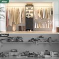 thumbnail image 6 of Aheaplus Twin Pack: 2x 96" Adjustable Closet Organizers with 6 Hanging Rods & 6 Wooden Drawers | Wall-Mounted System for Dual Spaces (5-8FT Each),Black, 6 of 6