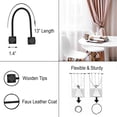 thumbnail image 4 of Intense Black Tieback - Flexible Design with Wooden Tips and Faux Leather Covering - Upgrade Your Home Decor, 4 of 7