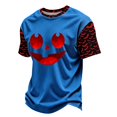 thumbnail image 6 of Fabrcox S-4XL Halloween T&nbsp;shirts for Man Funny Ghost Pumpkin Cat Mens T Shirts Graphic Fall Winter Festival Corduroy Raglan Mens Shirts Short Sleeve Blue S, 6 of 7