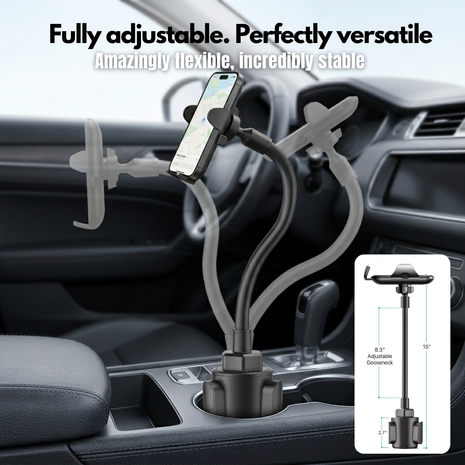 Esoulk Cup Holder Car Phone Mount with Gooseneck photo 5