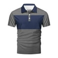 thumbnail image 4 of DDAPJ pyju Men's Color Block Polos Lightweight Outdoor Moisture Wicking Golf Shirt Business Casual Short Sleeve Collared Tops Sales of Today Navy M, 4 of 5