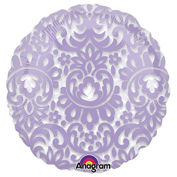 18 inch Circle- Lilac Tapestry Anagram Foil Mylar Balloon - Party Supplies Decorations