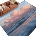 thumbnail image 2 of 6'x9' Area Rugs, Beach Coastal Indoor Outdoor Area Rug for Living Room Bedroom, Summer Nautical Seaside Sky Blue Pink Washable Bathroom Rugs Kitchen Floor Carpet Mats Home Decor Aesthetic, 2 of 8