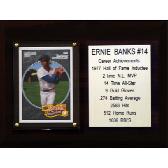 Ernie Banks Cubs 6'' x 8'' Plaque