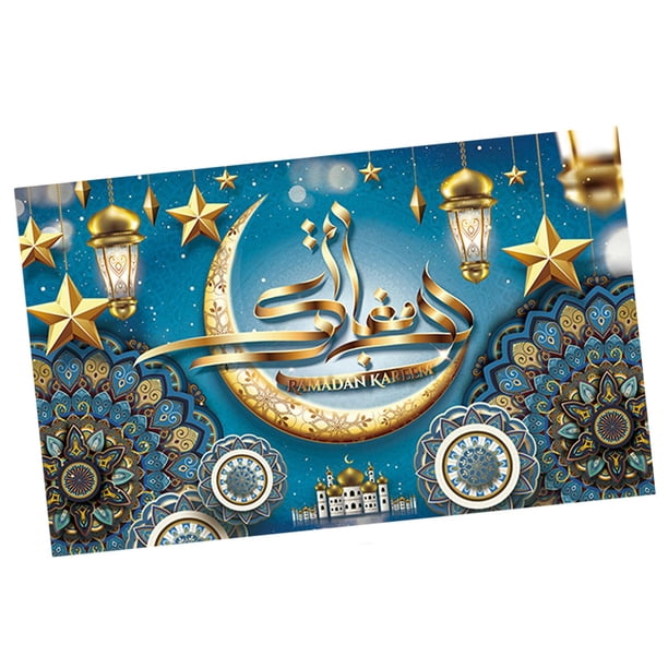Fondo de Mubarak para fotografía de Ramadán Azul