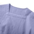 thumbnail image 6 of Women's Solid V-Neck Long Sleeve Casual Top with Three-Quarter Sleeve, 6 of 9