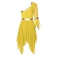 thumbnail image 2 of Raenseen Costume de Danse Lyrique pour Femmes Tunique Superposée à Paillettes Robe de Danse Jaune G, 2 of 6