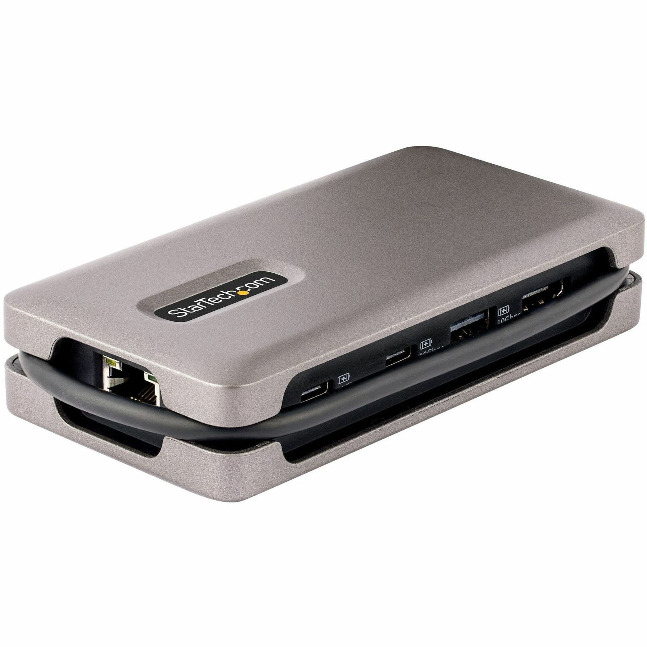 StarTech.com USB-C Multiport Adapter, 4K 60Hz HDMI (HDR), USB 3.2 Gen 2 10Gbps Hub (2xUSB-C/1xUSB-A), 100W PD Pass-Through, GbE, Mini Dock