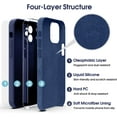 thumbnail image 6 of Liquid Silicone Case for iPhone 12, [Camera Protection] [Anti Fingerprint] [Wireless Charging] 4 Layer Phone Case Protective Cover, Built-in Microfiber Case Cover, 6.1", Navy Blue, 6 of 14