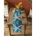 thumbnail image 4 of Hokiten Table Runners 72 Inches Long Dress Scarves, Teal Coastal Starfish Farmhouse Kitchen/Dining Table Runner, Coffee Tablerunners, Summer Watercolor Ocean 13x72 Inch, 4 of 7