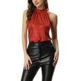 thumbnail image 1 of INSPIRE CHIC Débardeur Sans Manches à Paillettes pour Femmes Fête Boîte de Nuit Cocktail Rouge TP, 1 of 4
