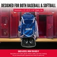 thumbnail image 3 of Hit Run Steal Bat Bag Backpack, Holds 4 Bats, Glove, and Helmet, Royal Blue, 3 of 6