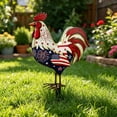 thumbnail image 4 of erdimoy 4th of July Patriotic Metal Rooster Yard Stake, 12" Red White Blue Garden Decoration with Stars, Fireworks & American Flag Design, 4 of 6