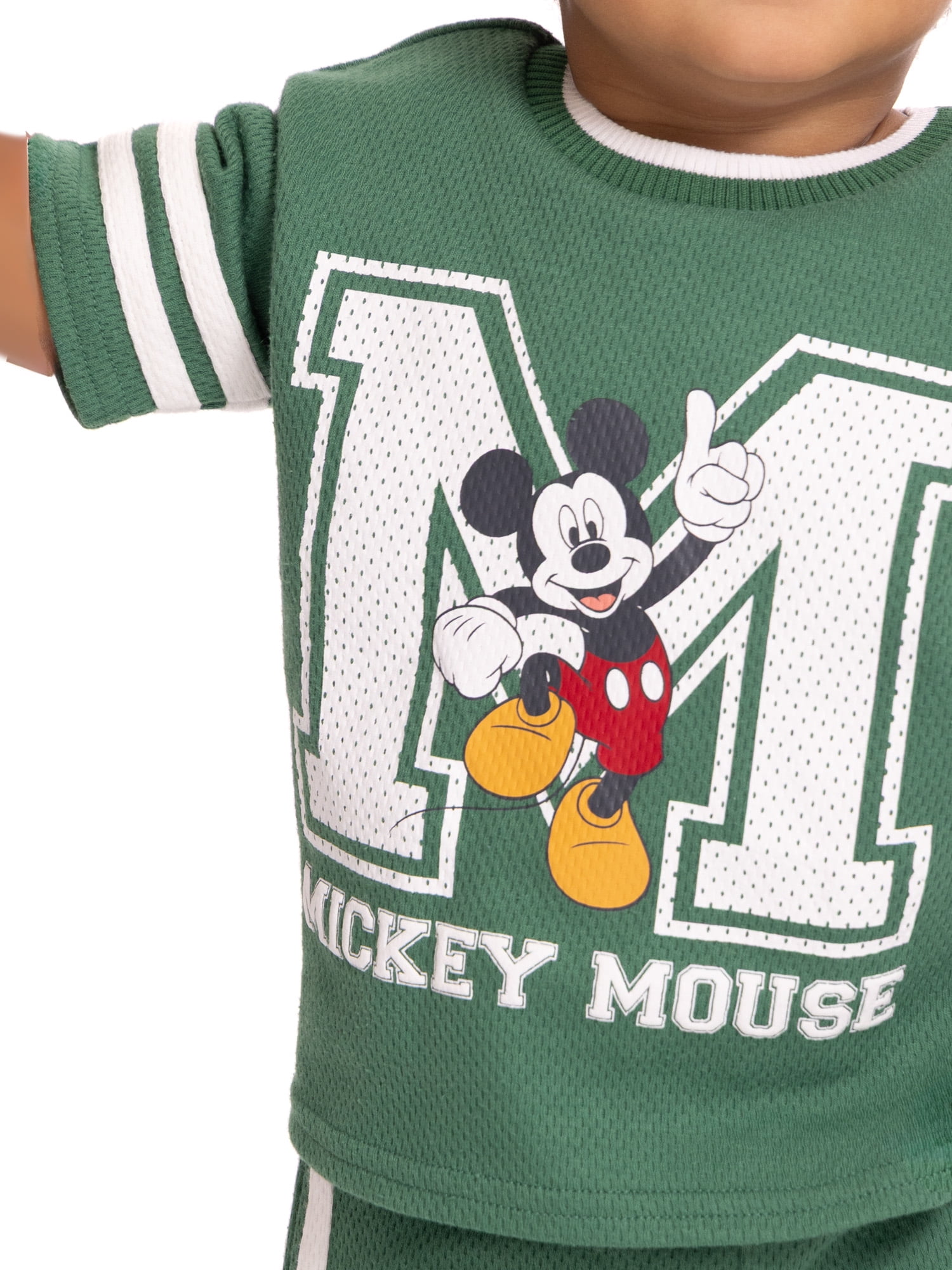 Mickey Mouse Baby Boys Athletic Graphic T-Shirt and Shorts Set, 2-Piece, Sizes 0/3M-24M