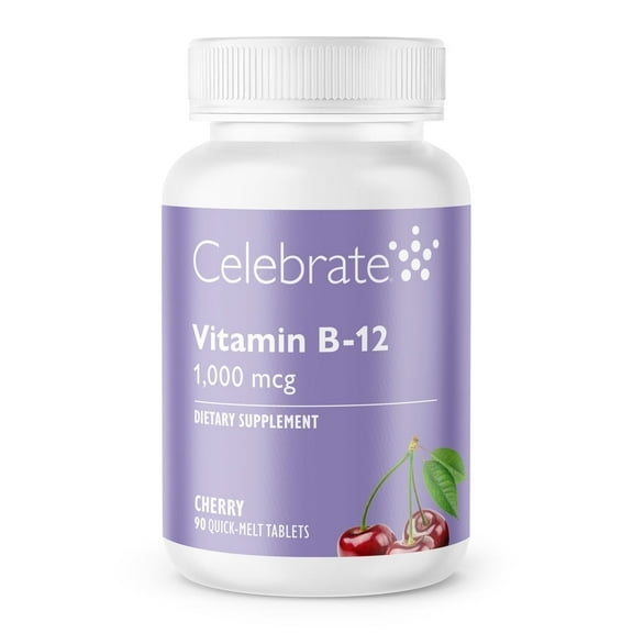 Celebrate B-12 Sublingual Quick-melt Tablets, Cherry, 90 ct