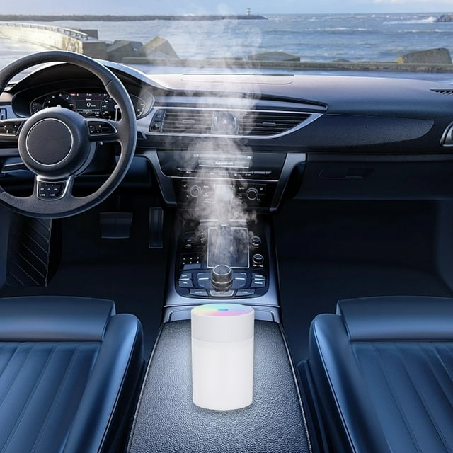 Humidificador portátil USB para coche con difusor de aromaterapia | Tanque de 200 ml, vapor de 40 ml/h, bajo nivel de ruido y luces LED de colores para el hogar, la oficina o el vehículo