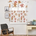 thumbnail image 3 of Kitchen Curtains and Valances Set, Christmas Gingerbread Man Winter Short Rod Pocket 3 Pieces Window Curtain Set for Bedroom, Bathroom, 24 Inch Long, 3 of 6