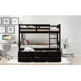 thumbnail image 4 of CoSoTower Twin Over Twin Wood Bunk Bed With Trundle And Drawers, Espresso, 4 of 9
