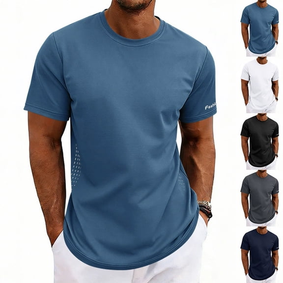Hilenly Mens Quick Dry Shirts Short Sleeve Mesh Athletic Shirts Moisture Wicking Workout Running Tees