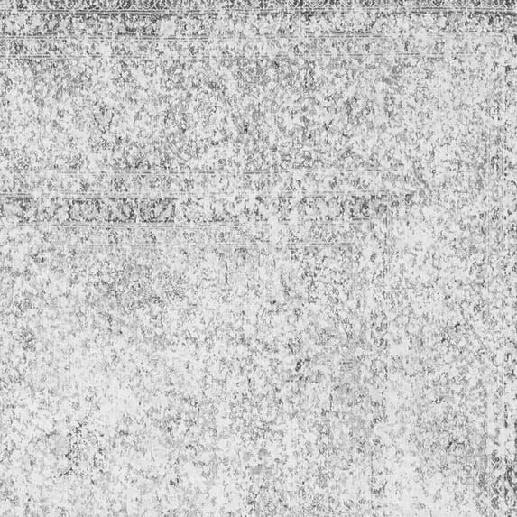 Ahgly Company Indoor Square Persian Gray Traditional Area Rugs, 8' Square
