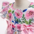 thumbnail image 4 of Girls Floral Princess Dress Bowknot Waist Pageant Wedding Costumes Gown, 4 of 7