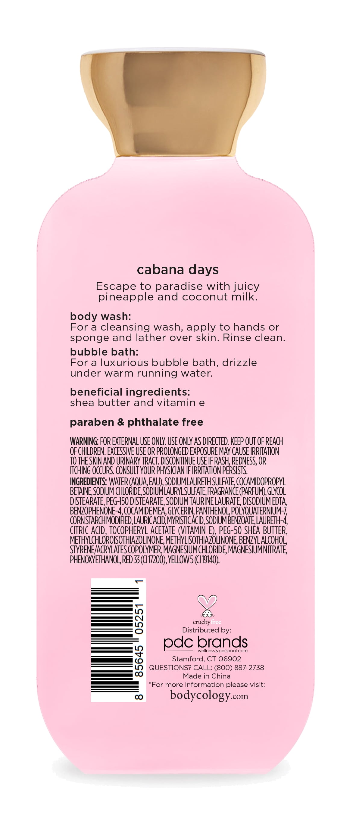 Bodycology Cabana Days 2-in-1 Body Wash & Bubble Bath, 16 fl oz