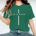 thumbnail image 3 of Camisetas de Cuello de Tripulación de Manga Corta para las Mujeres Cartas de Impresión de Pascua Camiseta de Manga Corta, Spandex de Poliéster, 3 of 5
