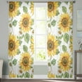 thumbnail image 2 of Sunflower Sheer Curtains 72 Inches Long 2 Panels Set, Window Sheer Curtains for Living Room/Bedroom, Farmhouse Watercolor Botanical Summer Light Filtering Rod Pocket Curtain 52'' x 72'' x 2, 2 of 7