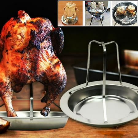 

TUOBARR Kitchen Gadgets Clearance Stainless Steel Chicken Roaster Beer Can Chicken Holder For Grill With Pan Chicken Holders Rack Stand For Grill Roaster Smoker Oven