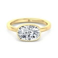 thumbnail image 2 of Turbie - Moissanite Elongated Cushion Cut East West Lab Diamond Bezel Engagement Ring, 2 of 4
