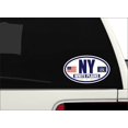 thumbnail image 2 of Flag of New York / American Flag Oval 3M Vinyl Bumper Sticker Decal | Navy & Gold White Plains, NY Sticker Vinyl Decal, 2 of 3