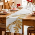 thumbnail image 5 of Table Runner - 60 Inch Long, White Yellow Marble Kitchen Dining Table Runner Dresser Scarves, Ink Painting Modern Art Farmhouse Decor for Coffee Tables Wedding Party Banquet, 5 of 8