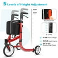 thumbnail image 3 of COSYWILL 3 Wheel Rollator Walkers for Seniors,Ultra Lightweight Foldable Walker for Elderly with Storage Bag, 10" Three Wheel Modern Mobility Walking Aid Aluminum,Red, 3 of 8