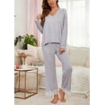 thumbnail image 3 of Richie House Women’s Pajama Set Super-Soft Long Sleeve Top with Pants RHW2927-A-S, 3 of 7