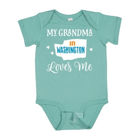 

Inktastic Washington Grandma Loves Me Boys or Girls Baby Bodysuit