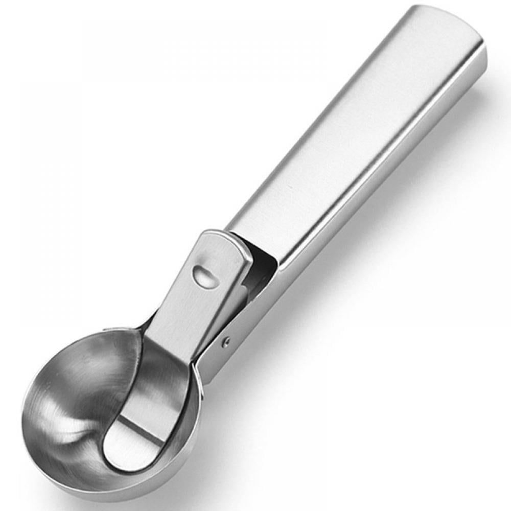 Stainless Steel Ice Cream Scoop with Trigger, Ice Cream Scooper Dishwasher Safe, Heavy Duty Metal Icecream Scoop Spoon with Anti-Freeze Handle, Size