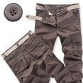 thumbnail image 4 of Dpytoraw Men's Cotton Pocket Overalls Long Pants Thick Pants Loose Wear Solid Color Pants, 4 of 5