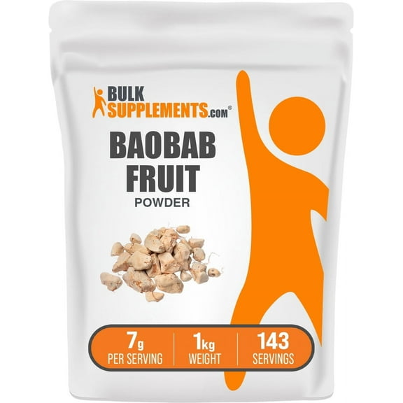 BulkSupplements Baobab Powder - 7g per Serving - 1 Kilogram (2.2 lbs) - 143 Servings