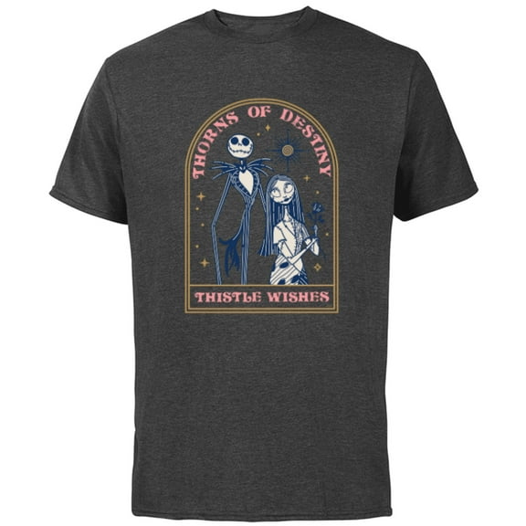 Disney The Nightmare Before Christmas Jack and Sally Destiny - Short Sleeve Cotton T-Shirt for Adults - Customized-Charcoal