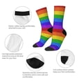 thumbnail image 3 of Daiia Colorful Glitter Rainbow Print Crew Socks – Soft Breathable Long Socks for Men & Women, Moisture-Wicking & Comfortable Daily Wear Socks, One-Size Fits Most (US 5-11), 3 of 6