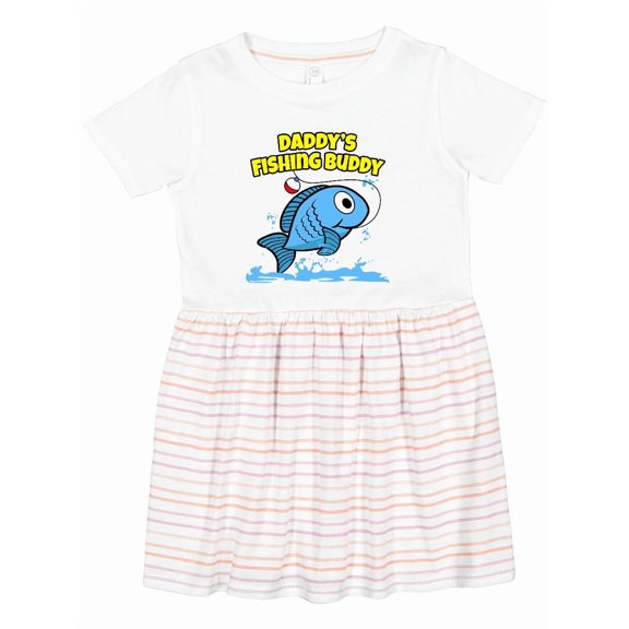 Inktastic Daddy's Fishing Buddy (blue) Girls Toddler Dress