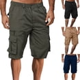 thumbnail image 5 of Sunloudy - Pantalones cortos deportivos para hombre, cintura elástica, bolsillos de color sólido, pantalones cortos rectos sueltos Sunloudy  M L XL XXL XXXL, 5 of 5