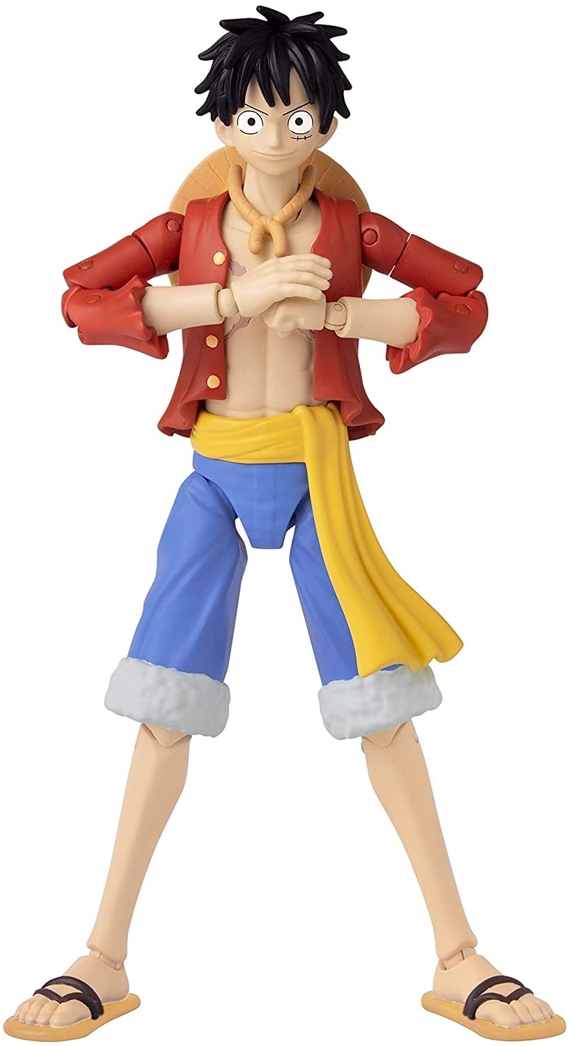 One Piece Monkey D. Luffy w/ Straw Hat - 6.5 Action Figure Bandai Anime  Heroes