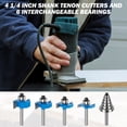 thumbnail image 3 of 4 Pcs Rabbeting Router Bit Set 1/4 Inch Shank Carbide Tipped Rabbet Router Bit with 6 Bearing Set Interchangeable Adjustable Multi Depth Cutter for Cutting Rabbet Slot, 3 of 10